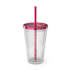 Chicken Rooster & Hen 16oz Tumbler with Straw - Farmhouse Sunsplash Design