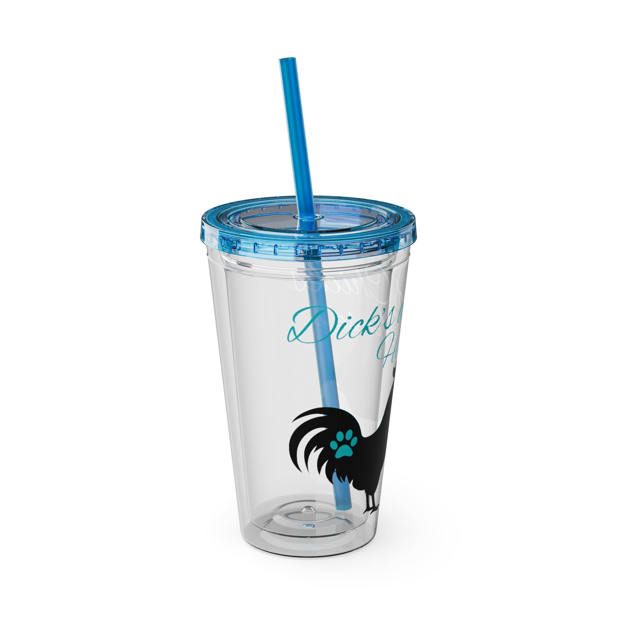 Chicken Rooster & Hen 16oz Tumbler with Straw - Farmhouse Sunsplash Design
