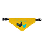 Clip-On Pet Bandana — Yellow Rooster & Hen Farm Life Dog Collar Accessory
