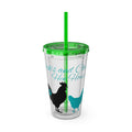 Chicken Rooster & Hen 16oz Tumbler with Straw - Farmhouse Sunsplash Design