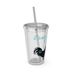 Chicken Rooster & Hen 16oz Tumbler with Straw - Farmhouse Sunsplash Design