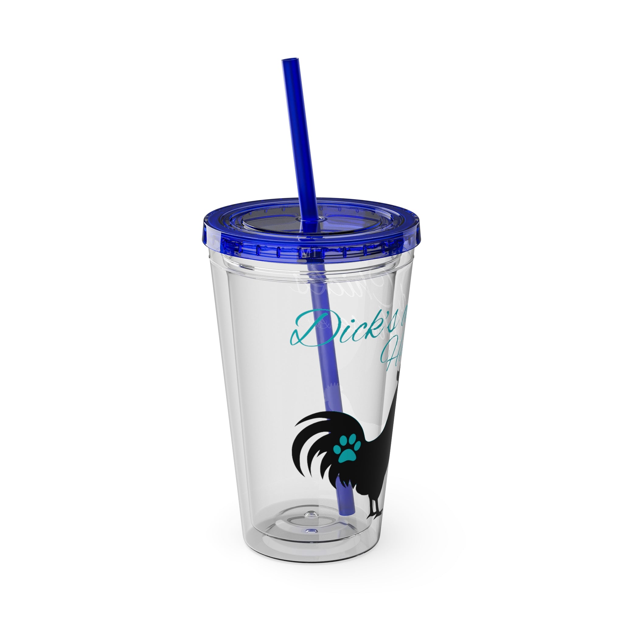 Chicken Rooster & Hen 16oz Tumbler with Straw - Farmhouse Sunsplash Design
