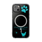 Clear Magnetic Phone Case — "Dicks and Chicks Hen House" Poultry & Pet Paw Design