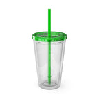 Chicken Rooster & Hen 16oz Tumbler with Straw - Farmhouse Sunsplash Design