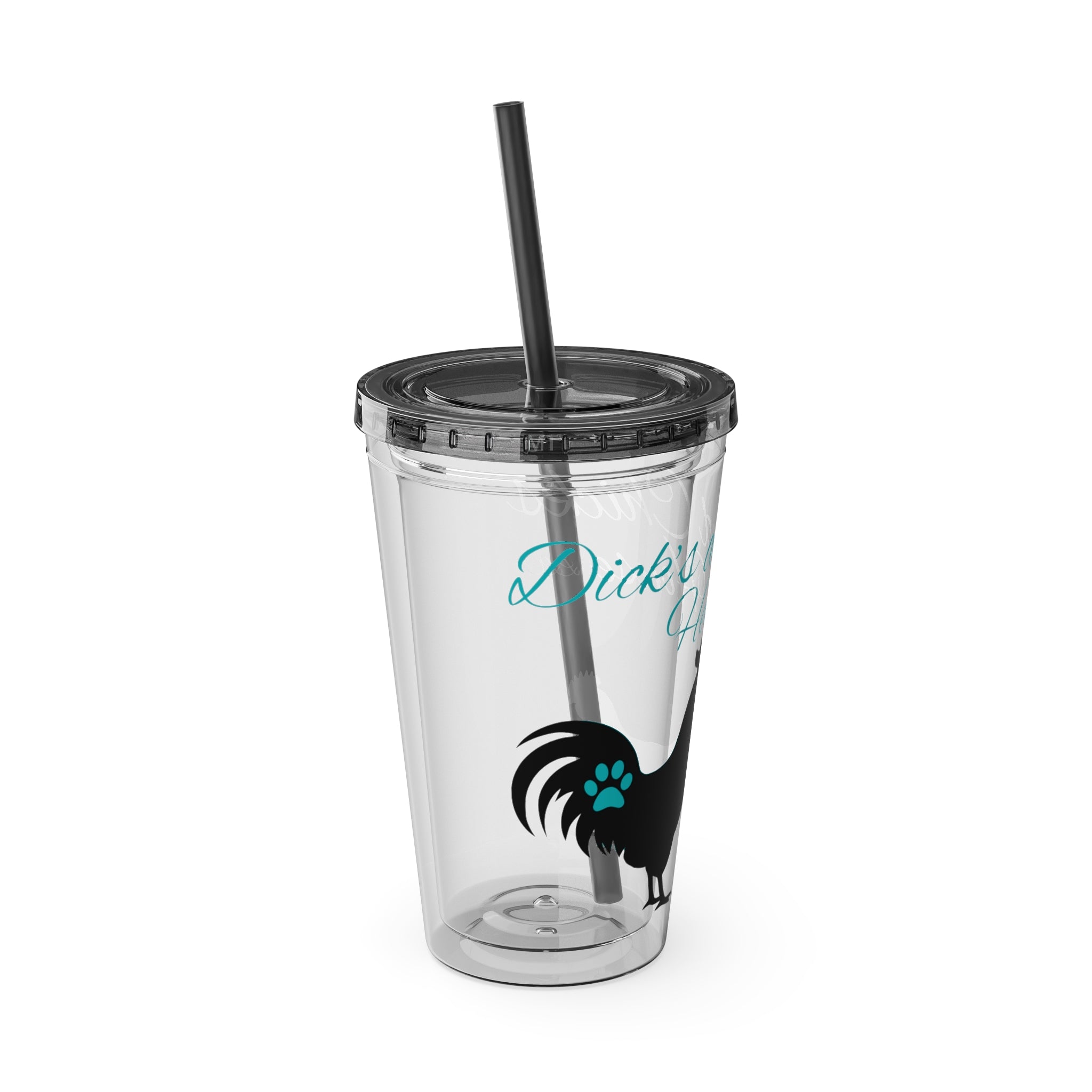 Chicken Rooster & Hen 16oz Tumbler with Straw - Farmhouse Sunsplash Design