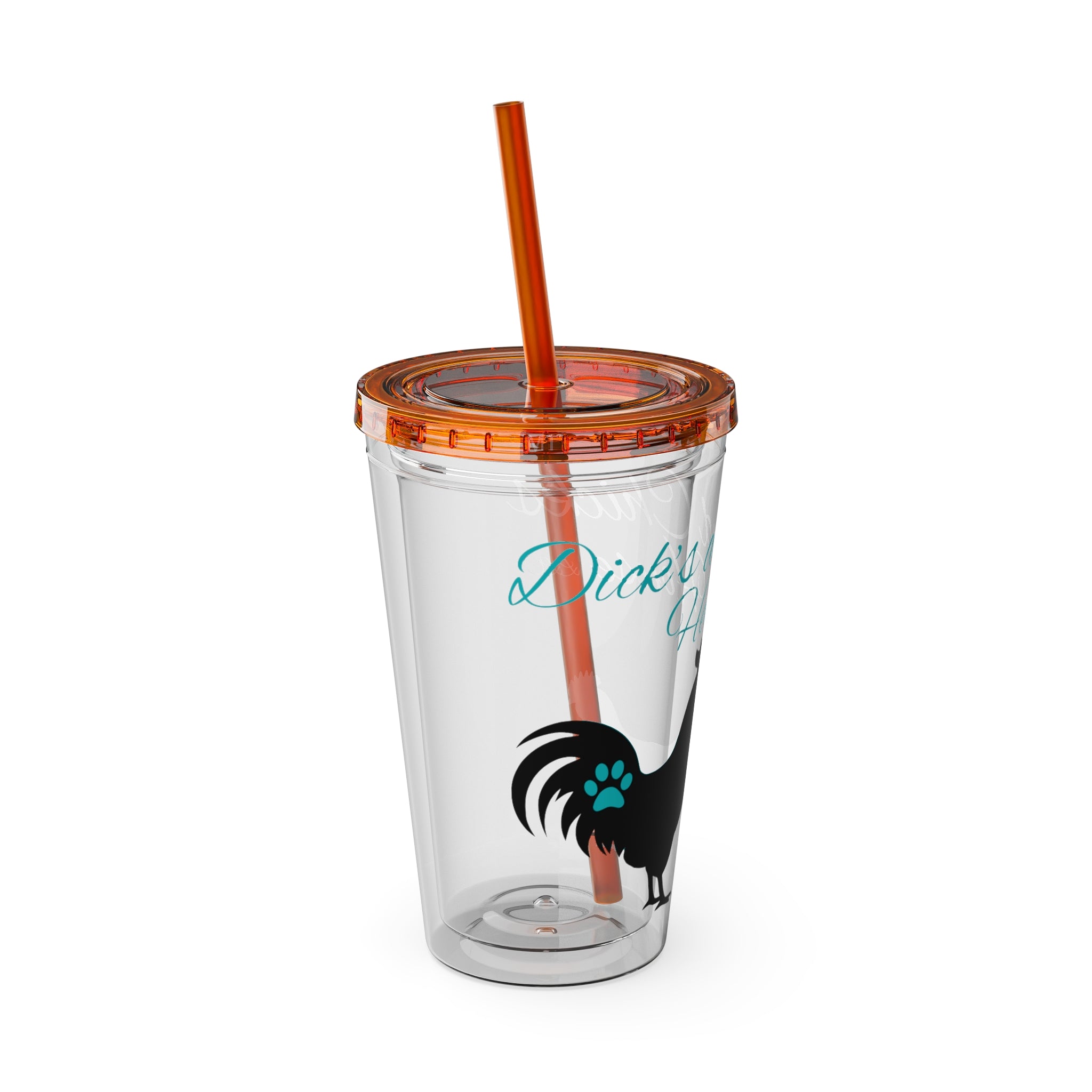 Chicken Rooster & Hen 16oz Tumbler with Straw - Farmhouse Sunsplash Design