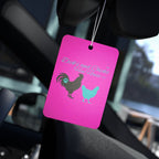 Rooster & Hen Car Air Freshener — Pink Farmhouse Scented Tag