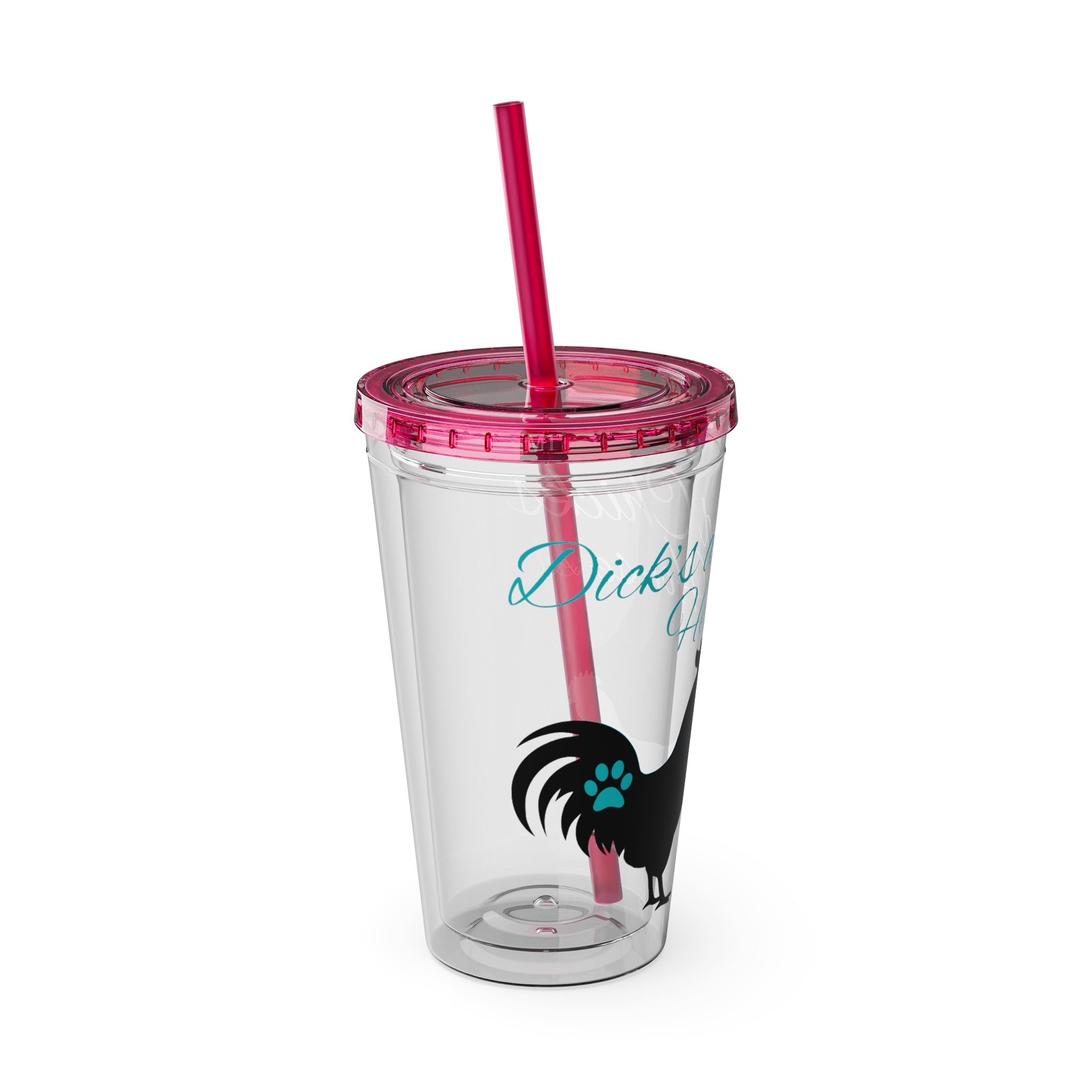 Chicken Rooster & Hen 16oz Tumbler with Straw - Farmhouse Sunsplash Design